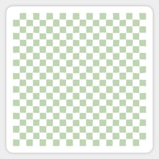 Wonky Checkerboard, White and Green Sticker